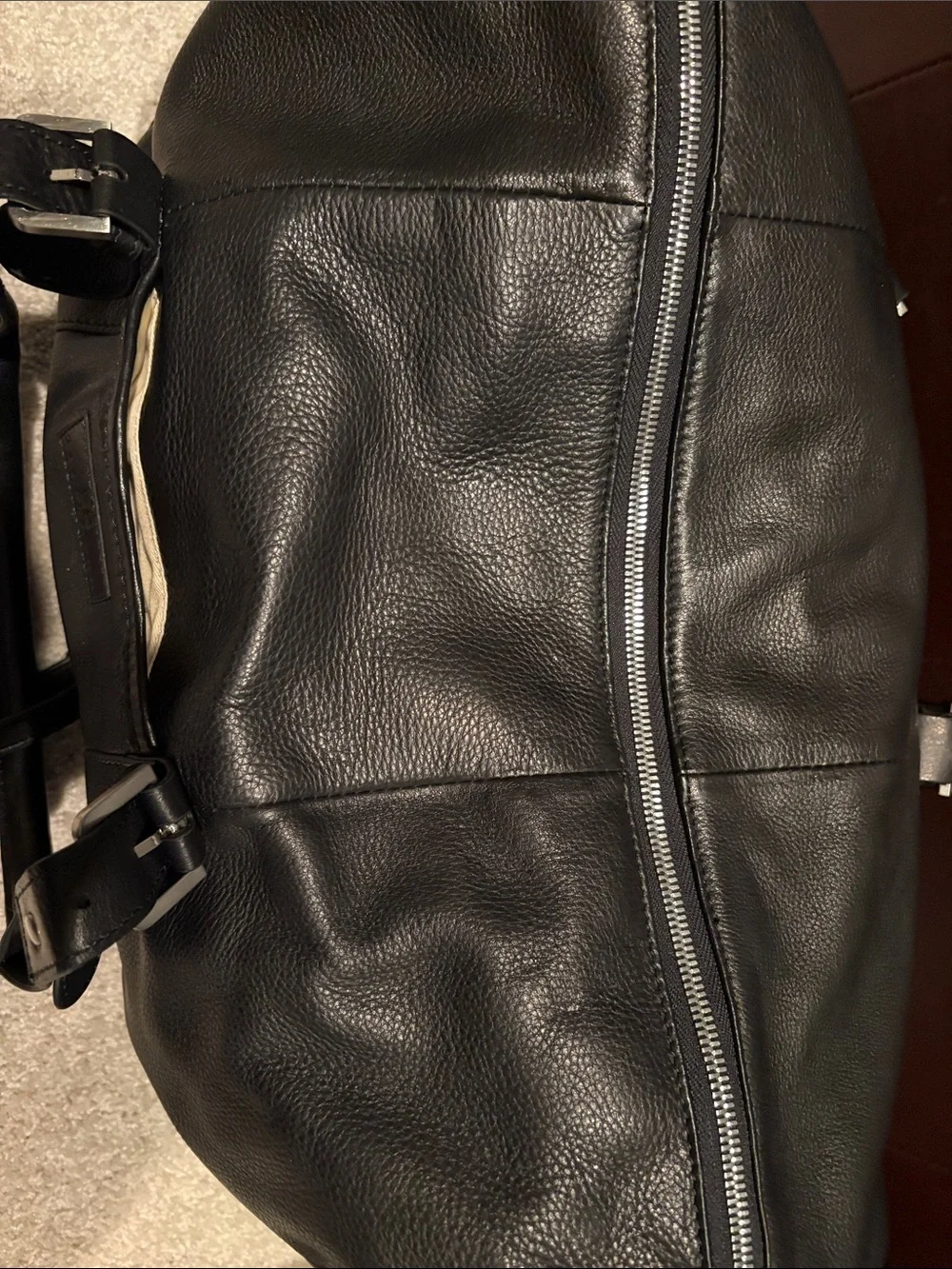 Trafalgar Black leather duffle bag Travel